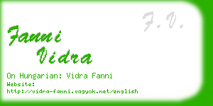 fanni vidra business card